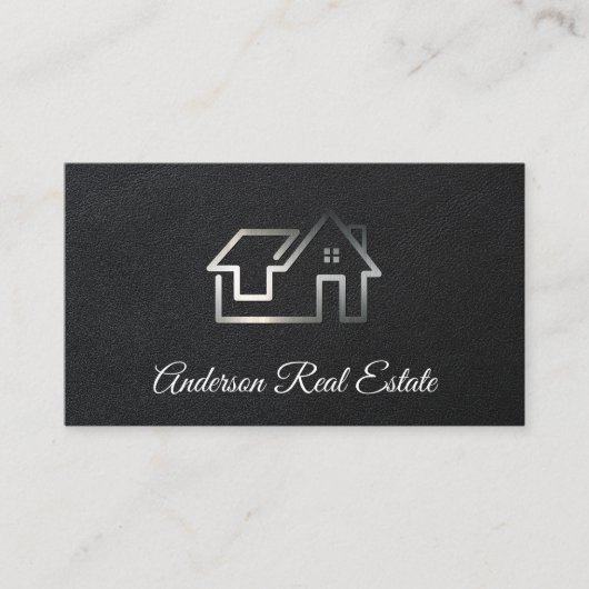 leer | Minimalistische Realtor Logo Visitekaartje (Voorkant)