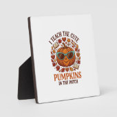 Leer Moppige Pompoenen Patch Halloween Zonnebril_1 Fotoplaat (Voorkant)