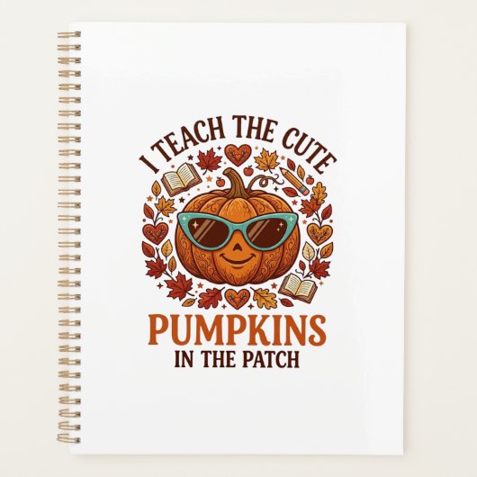 Leer Moppige Pompoenen Patch Halloween Zonnebril_1 Planner (Voorkant)