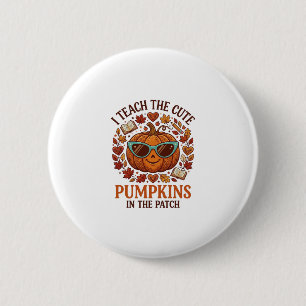 Leer Moppige Pompoenen Patch Halloween Zonnebril_1 Ronde Button 5,7 Cm
