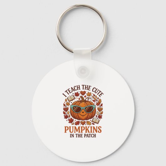Leer Moppige Pompoenen Patch Halloween Zonnebril_1 Sleutelhanger (Voorkant)