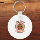 Leer Moppige Pompoenen Patch Halloween Zonnebril_1 Sleutelhanger (Voorkant)