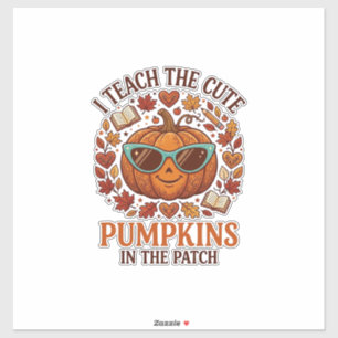 Leer Moppige Pompoenen Patch Halloween Zonnebril_1 Sticker