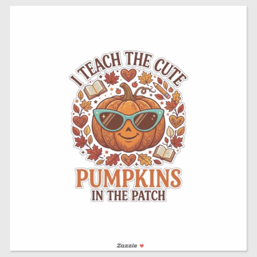 Leer Moppige Pompoenen Patch Halloween Zonnebril_1 Sticker (Vel)
