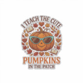 Leer Moppige Pompoenen Patch Halloween Zonnebril_1 Sticker (Voorkant)