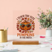Leer Mopshagedis Patch Halloween Zonnebril_1 Acryl Bord (Huwelijk)