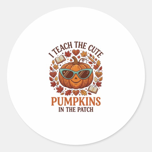 Leer Mopshagedis Patch Halloween Zonnebril_1 Ronde Sticker (Voorkant)