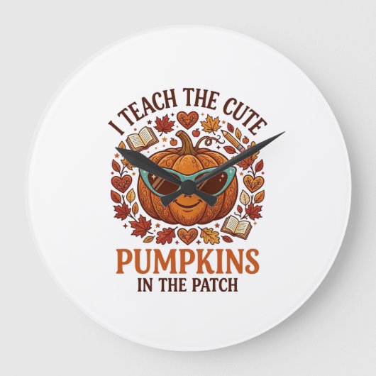 Leer Mopshoofdjes Patch Halloween Zonnebril_1 Grote Klok (Voorkant)