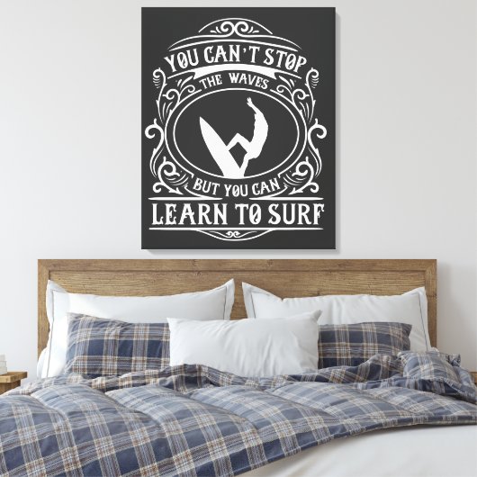 Leer naar Surf Canvas Afdruk (Insitu (Slaapkamer))