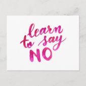 Leer nee zeggen - roze briefkaart (Voorkant)
