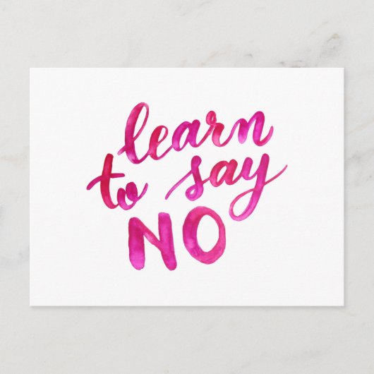 Leer nee zeggen - roze briefkaart (Voorkant)