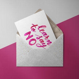 Leer nee zeggen - roze briefkaart