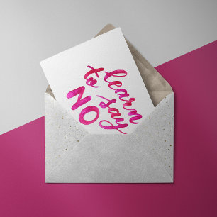 Leer nee zeggen - roze briefkaart