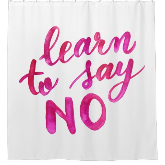 Leer nee zeggen - roze douchegordijn (Voorkant)