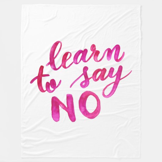 Leer nee zeggen - roze fleece deken (Voorkant)
