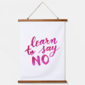 Leer nee zeggen - roze hangend wandkleed (Voorkant)