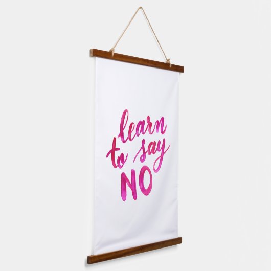 Leer nee zeggen - roze hangend wandkleed (Gebogen)