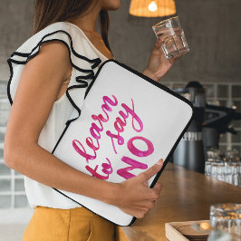 Leer nee zeggen - roze laptop sleeve