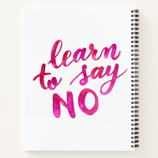 Leer nee zeggen - roze notitieboek (Achterkant)