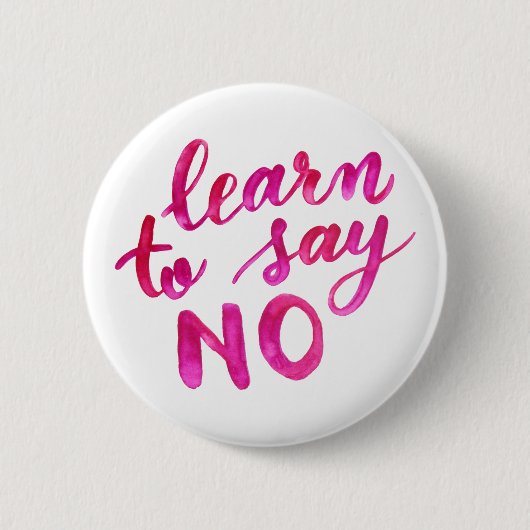 Leer nee zeggen - roze ronde button 5,7 cm (Voorkant)