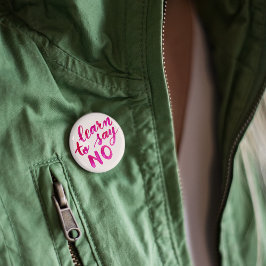 Leer nee zeggen - roze ronde button 5,7 cm
