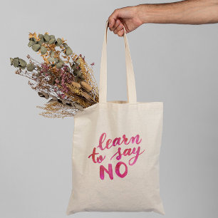 Leer nee zeggen - roze tote bag