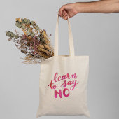 Leer nee zeggen - roze tote bag