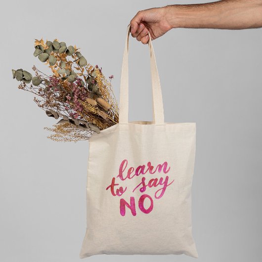 Leer nee zeggen - roze tote bag
