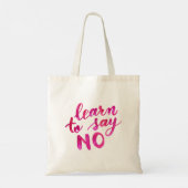 Leer nee zeggen - roze tote bag (Achterkant)