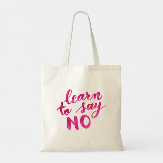 Leer nee zeggen - roze tote bag (Achterkant)