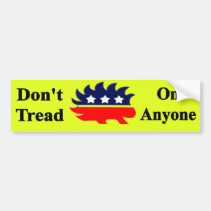 Leer niet op iemand met een libertariële porcupin bumpersticker