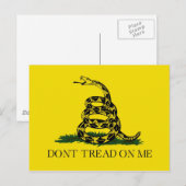 Leer niet over de revolutionaire oorlog in Gadsden Briefkaart (Voorkant / Achterkant)