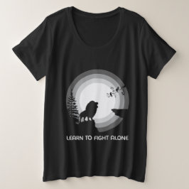 Leer om Alleen te Vechten – Leeuw Onder Maanlicht Grote Maat T-shirt