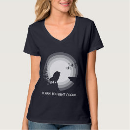 Leer om Alleen te Vechten – Leeuw Onder Maanlicht T-shirt