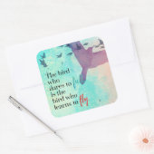 Leer om Citaat te vliegen Vierkante Sticker (Envelop)