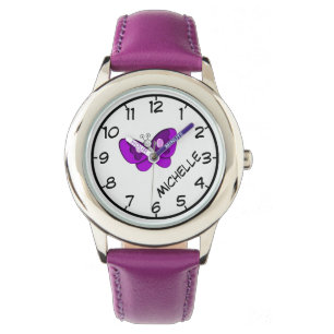 Leer om tijd te vertellen, Paarse Butterfly lint & Horloge