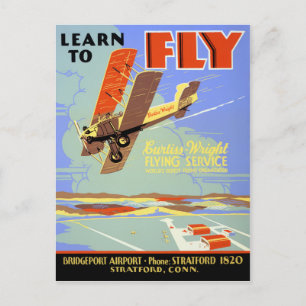 Leer om Vintage Poster terug te zetten te vliegen Briefkaart