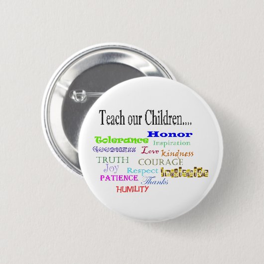 Leer onze kinderen ronde button 5,7 cm (Voorkant /achterkant)