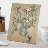 Leer Peace Christmas Gathering geschenken Reclamebord Met Voetstuk (Insitu)