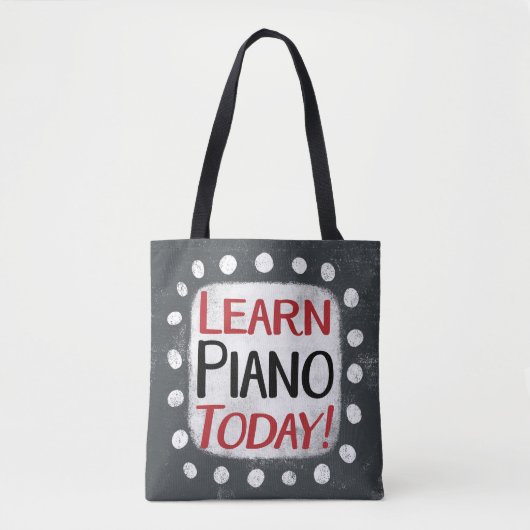 Leer piano vandaag Canvas tas (Voorkant)