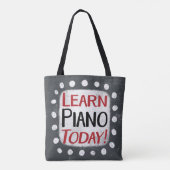 Leer piano vandaag Canvas tas (Achterkant)
