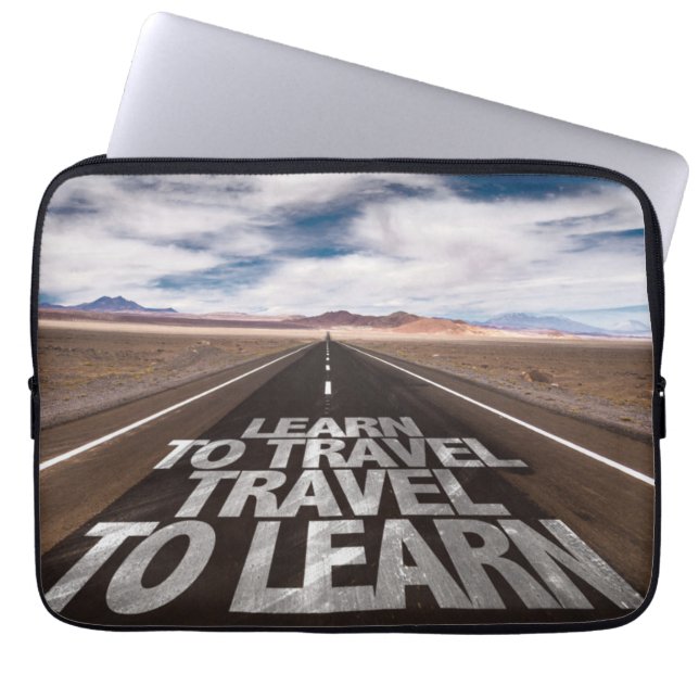 Leer reizen om te leren laptop sleeve (Voorkant)