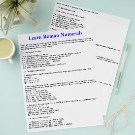 Leer Romeinse cijfers snel | educatieve flyers