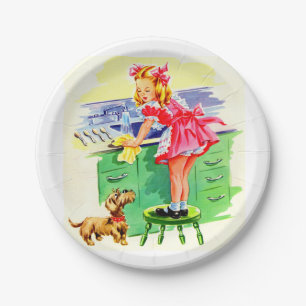 Leer Rover hoe de afwas moet worden afgewassen Papieren Bordje