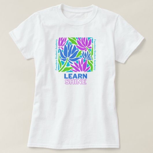 Leer Shine terug naar de leerkracht T-shirt (Design voorkant)