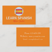 Leer Spaans Vreemde Taal Leraar Jouw naam Visitekaartje (Voorkant / Achterkant)