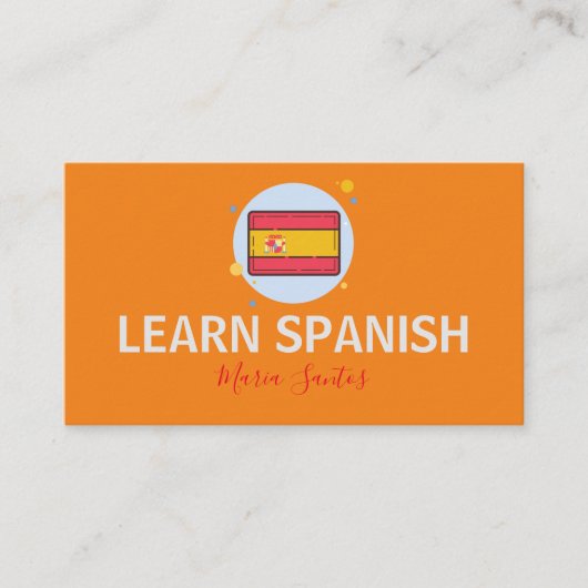 Leer Spaans Vreemde Taal Leraar Jouw naam Visitekaartje (Voorkant)
