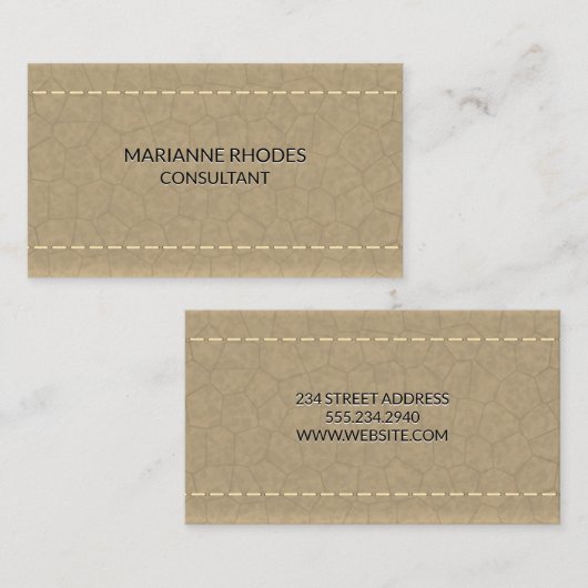 leer | stiksel visitekaartje (Voorkant / Achterkant)