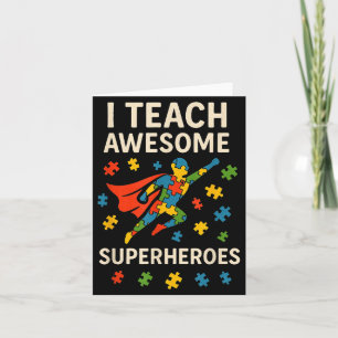 Leer Superhelden Autisme Bewustzijn Puzzel Kaart