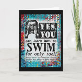 Leer Swim - Funny Vintage Ad Kaart (Voorkant)